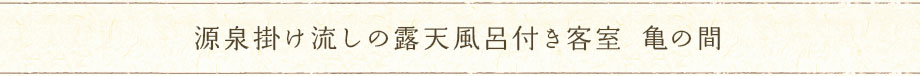 亀の間 源泉掛け流しの露天風呂付き客室