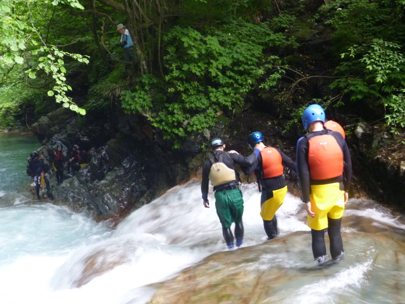 canyoning  in the Shima Blue