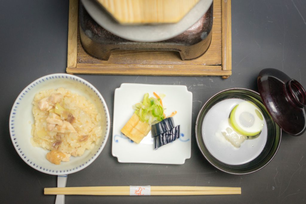 ミョウガと赤城鶏のごはん