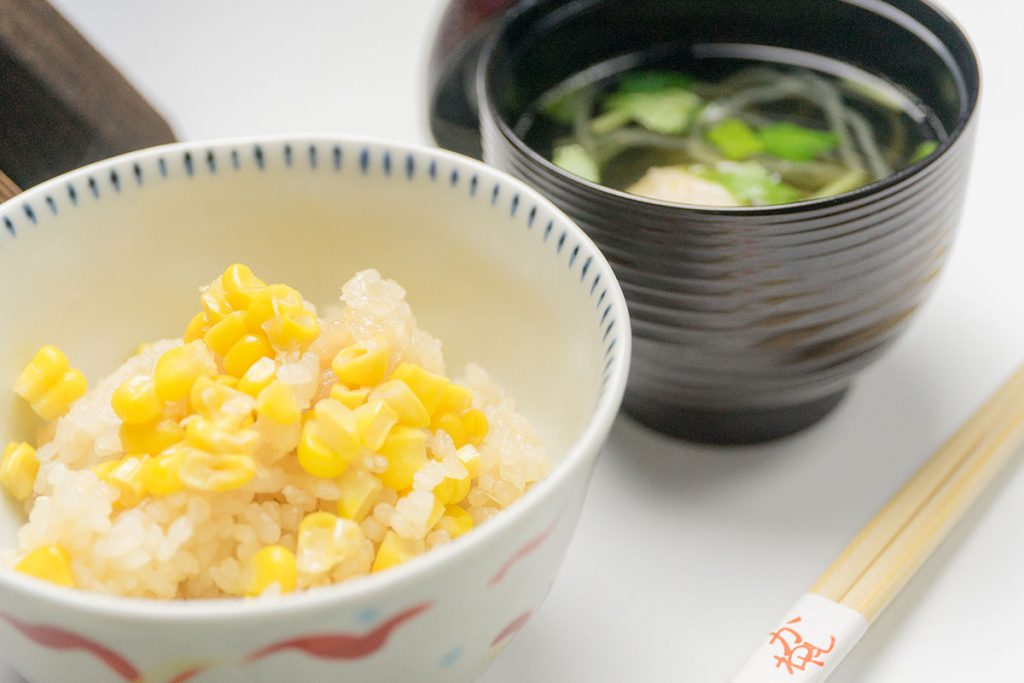 群馬県産とうもろこし醤油バター釜飯