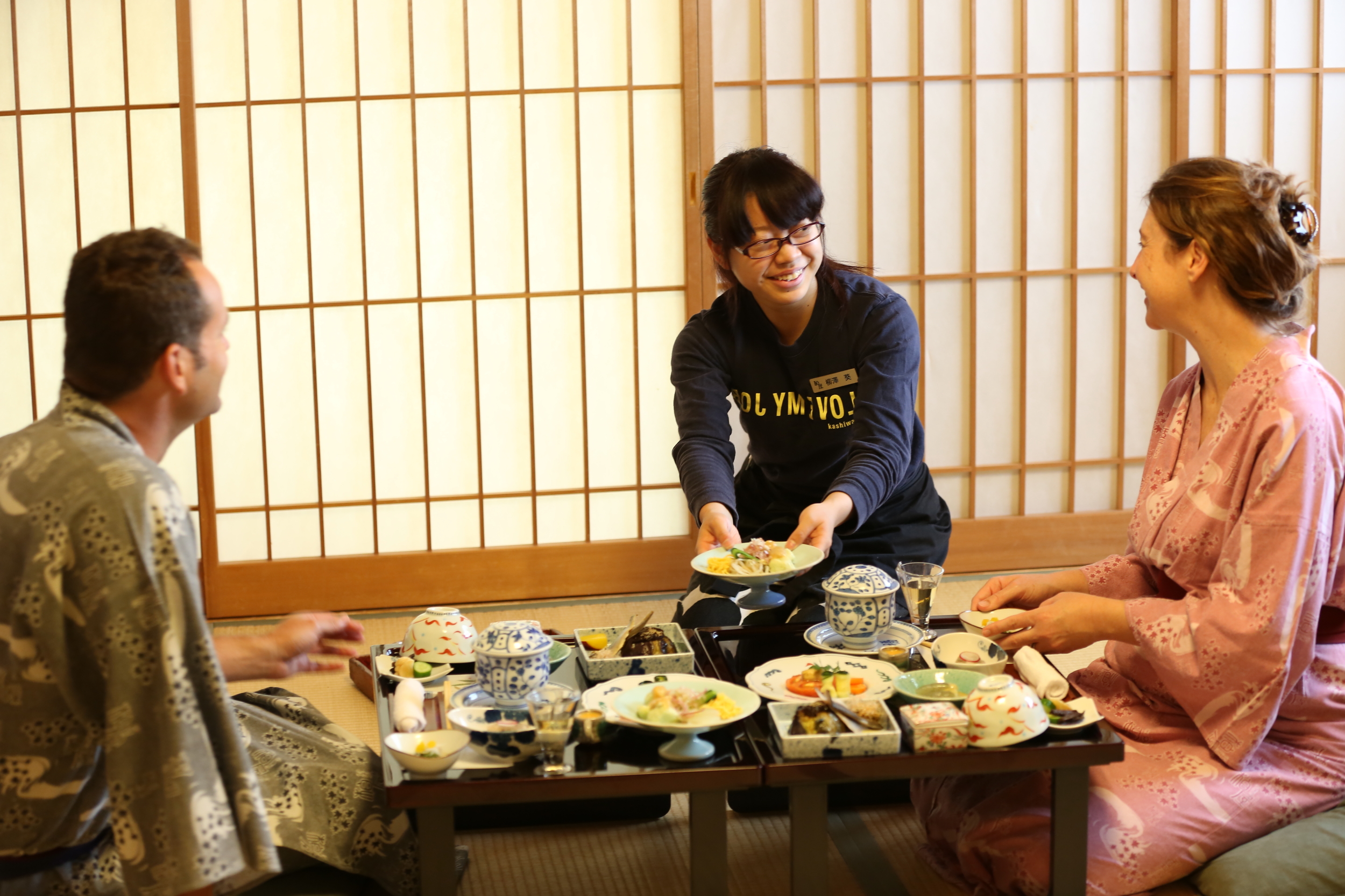 A typical Nozawa Onsen ryokan meal